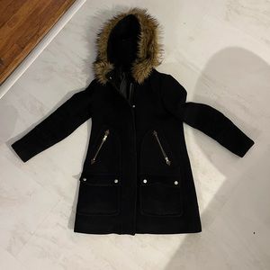 Jcrew stadium wool jacket size 00 black